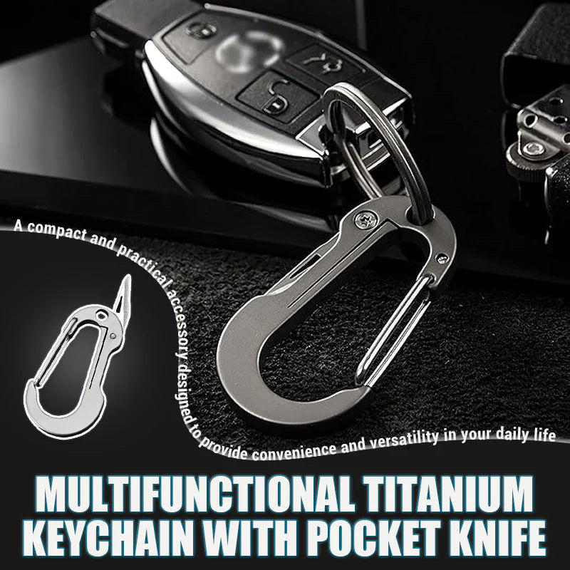 Multifunctional Titanium Keychain With Pocket Knife