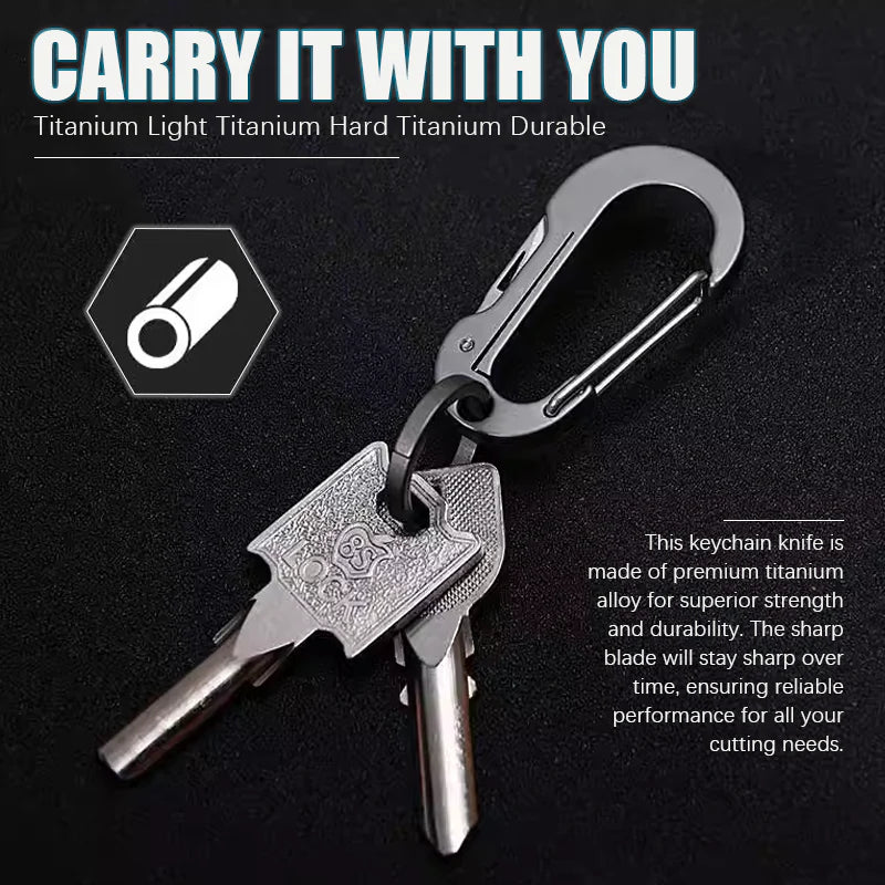 Multifunctional Titanium Keychain With Pocket Knife