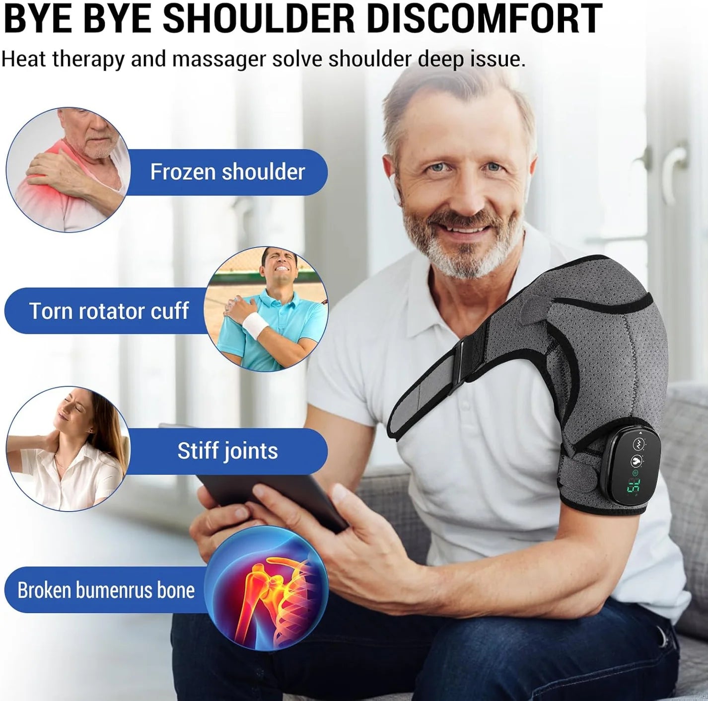 UltraVibe™ Heated Shoulder Wrap (Instant Relief)