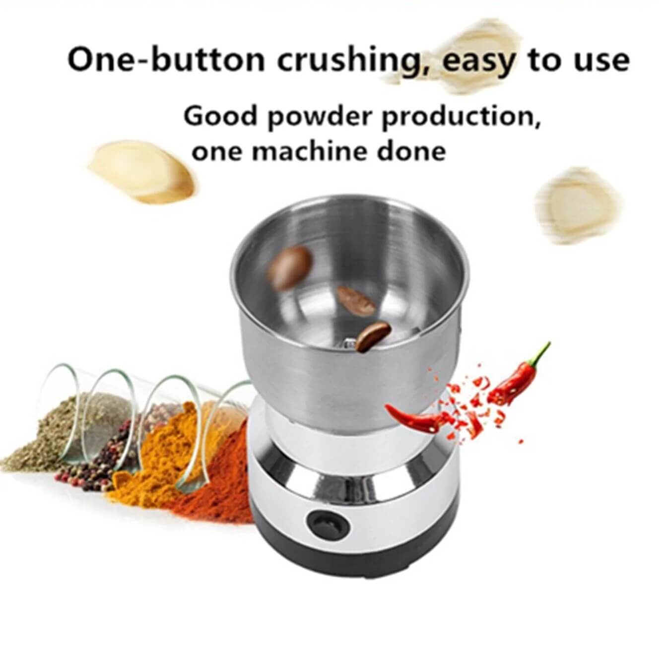 NutriGrind™ - High-Speed Stainless Steel Grain & Spice Grinder