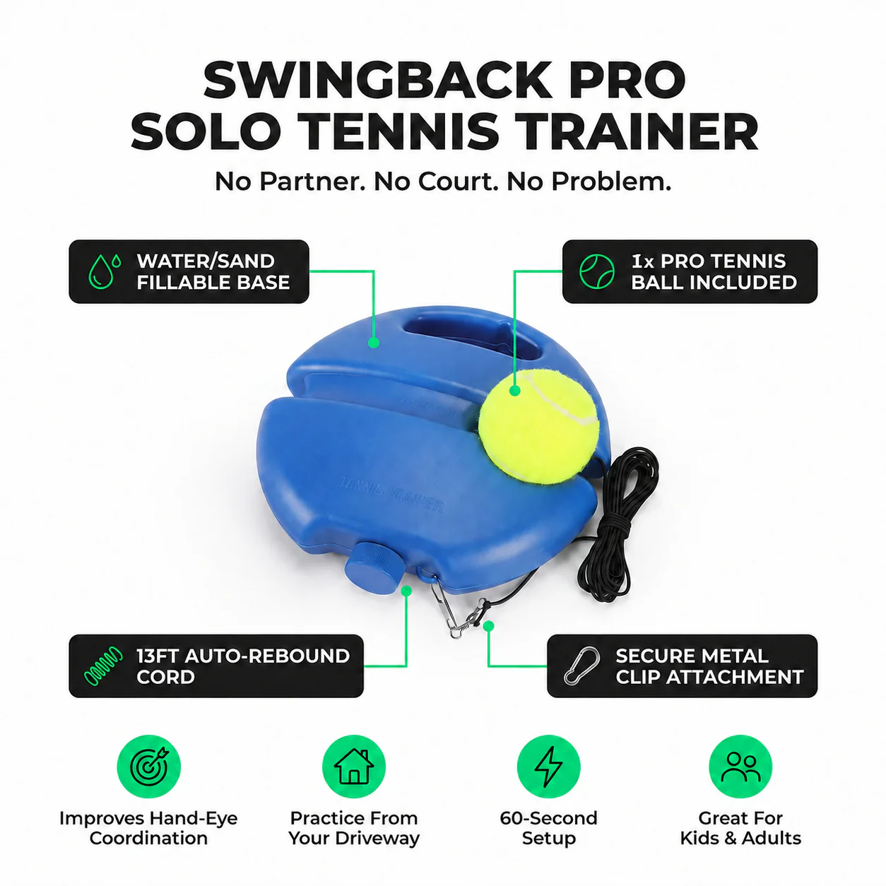 SwingBackPro™ – The Never-Tired Practice Partner